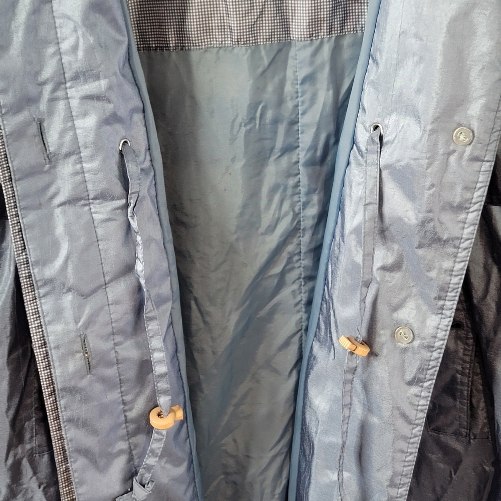 British Mist Full Length Light Blue Vintage Spring Rain Trench Coat Women's 3/4 - Picture 14 of 16